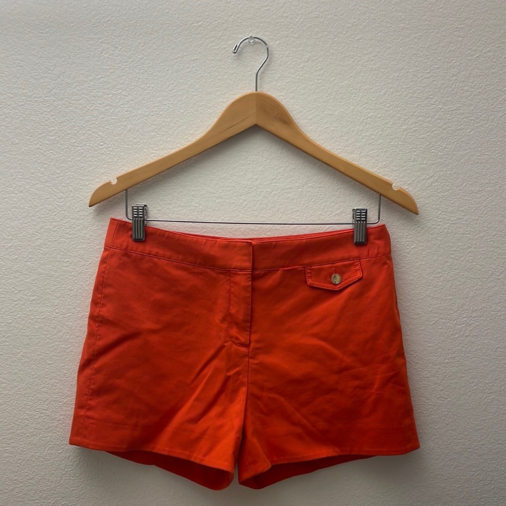Tory Burch orange gold shorts size 4